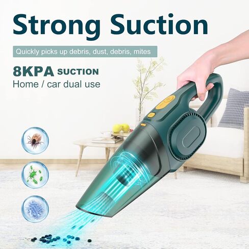 AUKUN Car Vacuum Cleaner- Handheld Vacuum Cordless 8KPA - Rechargeable Hand held Vacuum with HEPA Filter and Attachments - Portable Vacuum for Car Home Pet Hair in Saudi Arabia