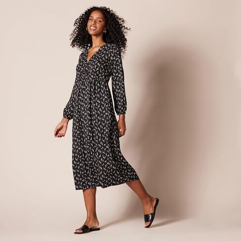 Amazon Essentials Women's Long Sleeve Wrap Midi Dress (Available in Plus Size) in Kuwait