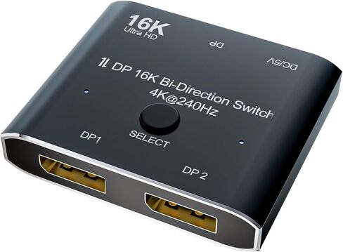 Displayport Splitter 16K DP Displayport Switch, Bi-Direction 2 in 1 Out Displayport Splitter Bi Directional 8K@120Hz 4K@240Hz, Displayport Switcher 1 in 2 Out 16K DP Video Converter in Kuwait