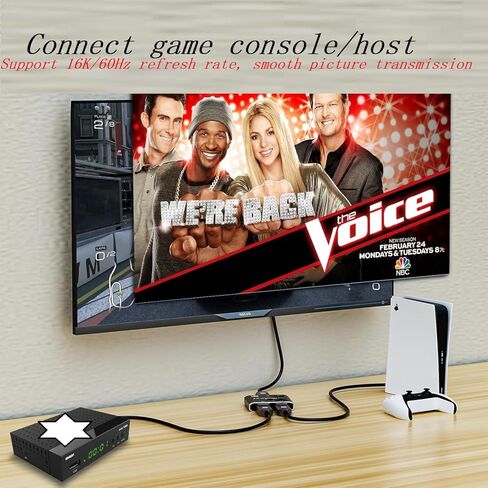 Displayport Splitter 16K DP Displayport Switch, Bi-Direction 2 in 1 Out Displayport Splitter Bi Directional 8K@120Hz 4K@240Hz, Displayport Switcher 1 in 2 Out 16K DP Video Converter in Kuwait