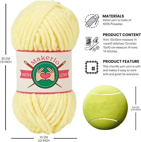 Velvet Yarn - Chenille Amigurumi for Crocheting Super Bulky Yarn 100g (75 Yds) - Fluffy and Chunky Knitting Yarn for Baby Blanket - Soft and Thick Yarns for Handcrafts (Green) in Saudi Arabia