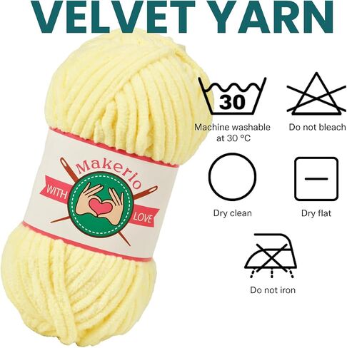 Velvet Yarn - Chenille Amigurumi for Crocheting Super Bulky Yarn 100g (75 Yds) - Fluffy and Chunky Knitting Yarn for Baby Blanket - Soft and Thick Yarns for Handcrafts (Green) in Saudi Arabia