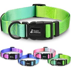 Cool Green Ombre Dog Collar with Optional Matching Leash Set. A cool, luxury dog collar with boho, tie dye colors. A great girl dog collar or boy dog collar