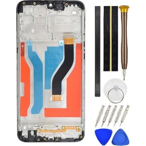 Complete Display Screen with Frame for Samsung Galaxy A10s SM-A107F SM-A107M LCD Touch Assembled Screen Replacment 6.2" Black with Free Toolkit