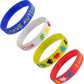 "I HAVE AUTISM Children's Medical Alert Bracelets (Child Size) - 4 Pack