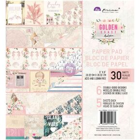 Prima Marketing Double-Sided Paper Pad 8"X8" 30/Pkg-Golden Coast, 6 Designs/5