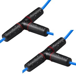 2 Pack POE Splitter 3 Way RJ45 Female Separation Connector Socket Adapter with Waterproof Sleeve Protector Cap for Surveillance Camera Combiner Mux CCTV NVR PTZ Ethernet Network Cable