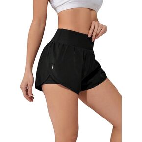 OYOANGLE Women's Athletic High Waisted Dolphin Hem Shorts Gym Workout Sweat Shorts