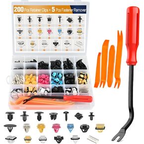 GOOACC 205Pcs Door Trim Panel Retainer Clips & Moulding Clip with Sealer with Fastener Remover Car Plastic Rivets Push Retainer Kit - 20 Most Universal Types for Hyundai