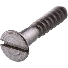 #6 x 3/4" Steel Flat Countersunk Head Slot Drive Wood Screws | Pack of 100 | Self Tapping Screws for Wood Antique or Modern Furniture | SC-S634FC