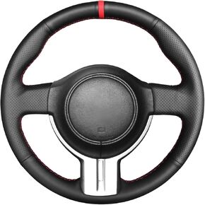 Loncky Genuine Leather Car Custom Steering Wheel Cover for Scion FR-S 2013 2014 2015 2016 / Subaru BRZ 2013 2014 2015 2016 / Toyota 86 Carbon Fiber OEM Interior Parts Accessories