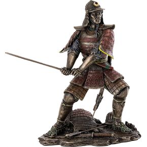 Top Collection Medieval Japanese Samurai Statue - General Minamoto Warrior Sculpture in Premium Cold Cast Bronze - 8.25-Inch Collectible Figurine