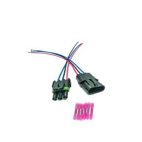 3 Way Male Female Weather Pack Series Connector Kit Assembled with 16 AWG 12010717 12015793 Harness Cable Plug
