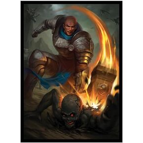 Fantasy North - Smite Evil - 100 Smooth Matte TCG Trading Card Sleeves - Fits Magic MTG Commander Pokemon and Other Card Games - Playing Card Sleeves