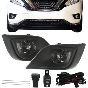 WFLNHB 1 Pair L&R Side Fog Lights Replacement for Nissan Murano 2015 2016 2017 2018 Fog Lamps w/Wiring Harness NI2592122, NI2593122