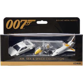 Corgi Diecast Model Cars - TY99283 Corgi James Bond Air, Sea & Space Collection - Fit the box Pre-Built Model Vehicles Toy, Classic Metal Die Cast Collectible, Auto Toys Models for Adults - Black