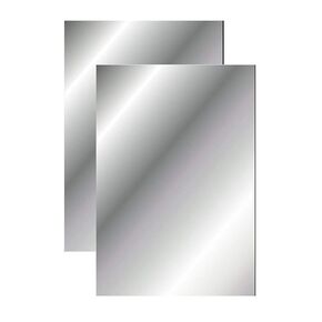 PETG Plastic Reflection Mirror Sheets Stickers, 2 Sheets, Grey, 11 x 17 inch, Art Deco, Single Use, Rectangular, Polished