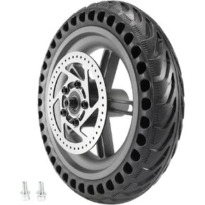 8.5 inch Solid Tire with hub，Explosion-Proof Solid Tire Wheel Hub 110mm brake rotors Set，Shock Absorbing Scooter Tubeless Tyre compatible with Mi M365/1s gotrax Electric Scooter parts