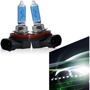 Pack-2 Automobile H11 Halogen Bulb, 12V 100W PGJ19-2 High Beam and Low Beam Driving Fog Lamp, Standard Stable Filament Structure UV-resistant Quartz Lamp, Universal for Cars Trucks (White)