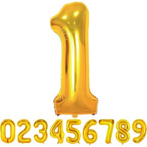 Large Gold 40 Balloon Number, 40th Birthday Decorations, Foil Mylar Big Helium Numbers Balloons for Birthday Anniversary Decorations Party Supplies