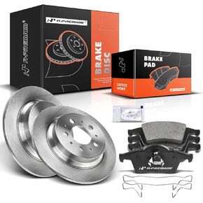 A-Premium 11.26 inch (286mm) Front Drilled and Slotted Disc Brake Rotors + Ceramic Pads Kit Compatible with Select Volvo Models - S60 2001-2009, S80 1999-2006, V70 2001-2007, XC70 2003-2007, 6-PC Set