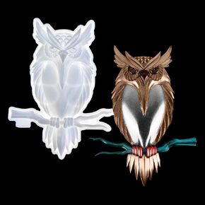 Animal Resin Molds, 3D Owl Silicone Mold, Large Owl Shaped Epoxy Silicone Casting Mold Owl Ornaments Animals Statue Making Molds for Wall Desktop Living Room Garden Cabinets Décor (owl Mold)