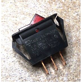 NTE Electronics 54-054 مفتاح هزاز مصغر من النايلون المضيء، دائرة SPST، عمل غير متصل، مشغل نايلون، عدسة حمراء، محطة توصيل سريعة 0.250 بوصة، 15 أمبير، 125 فولت
