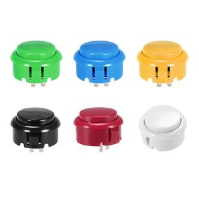 Momentary Game Push Button Switches Game Small Button [for Arcade Video Game] -30mm/6 Colors/6 Pcs