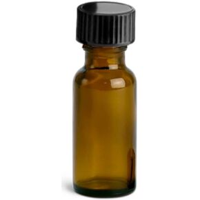 Premium Amber Glass Boston Round Bottles, 1/2 oz (15ml) Capacity - Durable, UV-Protective 5-Pack with Leak-Proof Black Cone-Lined Caps - Perfect for Essential Oils - Perfumes