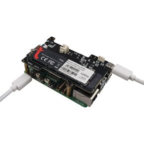 ZP516 PCIe to M.2 Key-M NVMe SSD PIP PCIe Peripheral Board HAT for Raspberry Pi 5 Support Auxiliary Power Supply