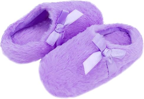 MEJORMEN Girls Fluffy House Slippers Cozy Plush Slip-on House Shoes Kids Warm Bedroom Slippers Memory Foam Slippers for Indoor Outdoor in Saudi Arabia