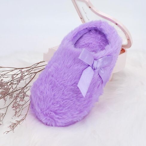 MEJORMEN Girls Fluffy House Slippers Cozy Plush Slip-on House Shoes Kids Warm Bedroom Slippers Memory Foam Slippers for Indoor Outdoor in Saudi Arabia
