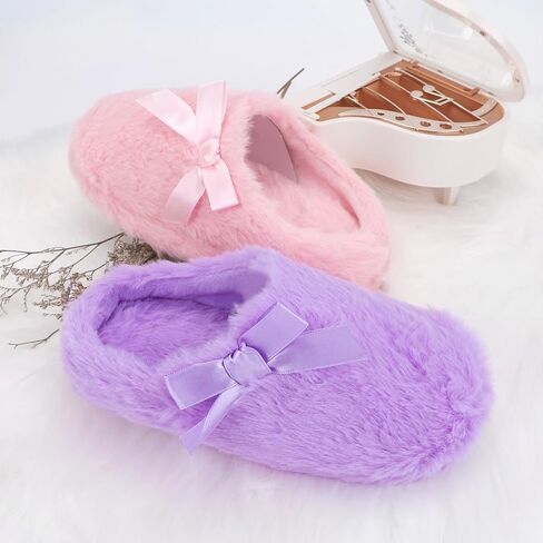 MEJORMEN Girls Fluffy House Slippers Cozy Plush Slip-on House Shoes Kids Warm Bedroom Slippers Memory Foam Slippers for Indoor Outdoor in Saudi Arabia