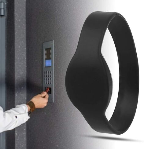 RFID Card Reader, Contactless RFID Proximity Smart Card, RFID Wristband Silicone Bracelet Waterproof IC Card for Swimming Pool Sauna Room (10pcs)(Black) in Saudi Arabia