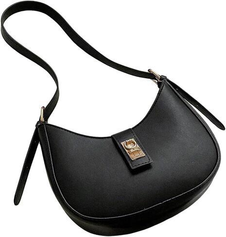 GORGLITTER Wonen's Metal Decor Crescent Shoulder Bags Leather Handbag Crossbody Bag Zipper Underarm Bag in Saudi Arabia