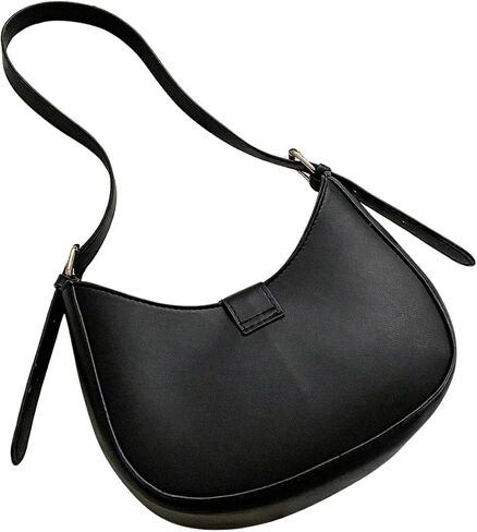 GORGLITTER Wonen's Metal Decor Crescent Shoulder Bags Leather Handbag Crossbody Bag Zipper Underarm Bag in Saudi Arabia