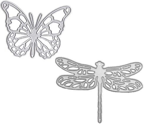 فراشة اليعسوب قطع يموت الإستنسل DIY بها بنفسك سكرابوكينغ ديكور النقش ألبوم بطاقة بريدية صنع ورقة كرافت 2 قطعة in Kuwait