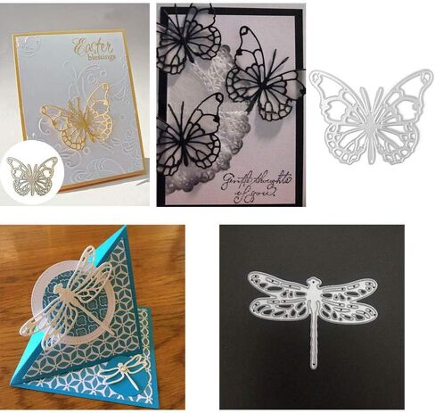 فراشة اليعسوب قطع يموت الإستنسل DIY بها بنفسك سكرابوكينغ ديكور النقش ألبوم بطاقة بريدية صنع ورقة كرافت 2 قطعة in Kuwait