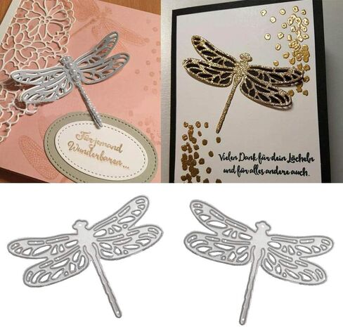 فراشة اليعسوب قطع يموت الإستنسل DIY بها بنفسك سكرابوكينغ ديكور النقش ألبوم بطاقة بريدية صنع ورقة كرافت 2 قطعة in Kuwait