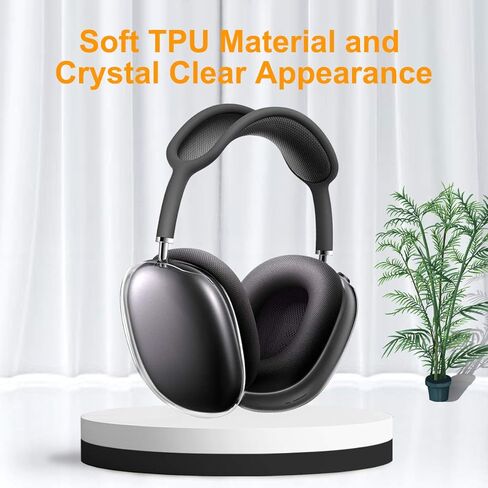 Valkit متوافق مع غطاء حافظة Airpods Max، غطاء سماعات رأس واقي ناعم من مادة TPU وغطاء كامل مقاوم للصدمات لهاتف Airpods Max - شفاف in Kuwait