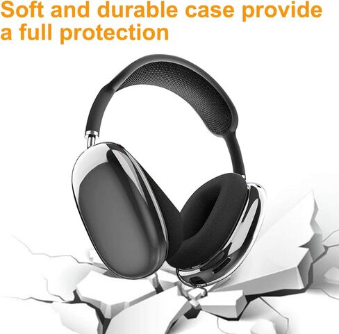 Valkit متوافق مع غطاء حافظة Airpods Max، غطاء سماعات رأس واقي ناعم من مادة TPU وغطاء كامل مقاوم للصدمات لهاتف Airpods Max - شفاف in Kuwait