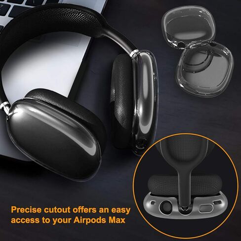 Valkit متوافق مع غطاء حافظة Airpods Max، غطاء سماعات رأس واقي ناعم من مادة TPU وغطاء كامل مقاوم للصدمات لهاتف Airpods Max - شفاف in Kuwait