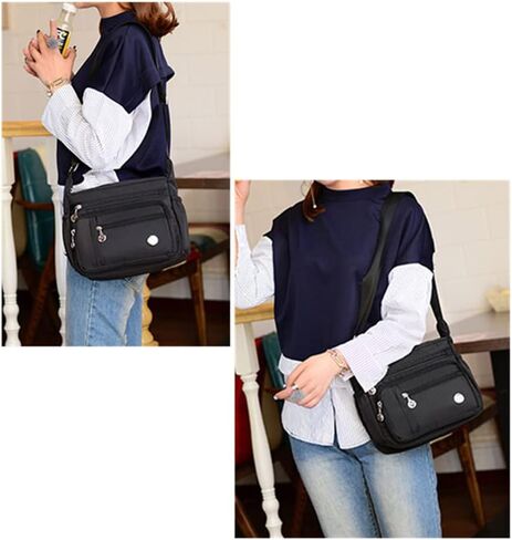 Crossbody Bags for Women Multiple Pockets Nylon Shoulder Bags Handbag Casual Purse Messenger Bag in Saudi Arabia