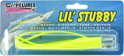 C&H، Lil Stubby Lure، تنورة شارتروز، رأس مسطح، 5.5 بوصة / 14 سم in Kuwait