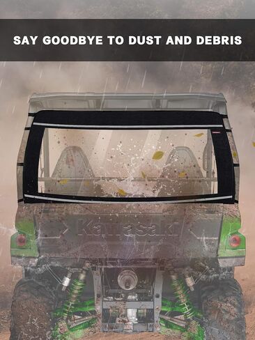 زجاج أمامي خلفي ناعم لـ KAWASAKI Teryx - مقاوم للغبار والمطر والهواء البارد - مثالي لمالكي KAWASAKI TERYX 4 800 - يناسب موديلات TERYX 4 800 2013-2023 in Kuwait