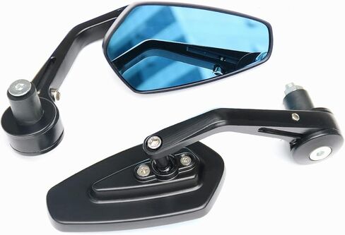 7/8" Bar End Mirror for Motorcycle Rear View - Round Dual Sport Mirrors, Adjustable Aftermarket Parts Compatible with Honda Grom, Yamaha, Suzuki, Kawasaki, Harley, Cafe Racer, Rizoma, crg in Saudi Arabia