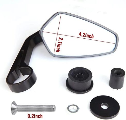 7/8" Bar End Mirror for Motorcycle Rear View - Round Dual Sport Mirrors, Adjustable Aftermarket Parts Compatible with Honda Grom, Yamaha, Suzuki, Kawasaki, Harley, Cafe Racer, Rizoma, crg in Saudi Arabia