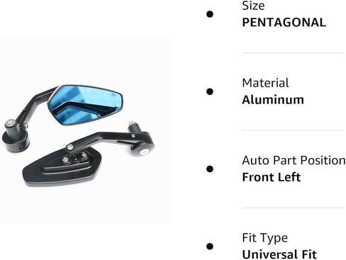 7/8" Bar End Mirror for Motorcycle Rear View - Round Dual Sport Mirrors, Adjustable Aftermarket Parts Compatible with Honda Grom, Yamaha, Suzuki, Kawasaki, Harley, Cafe Racer, Rizoma, crg in Saudi Arabia