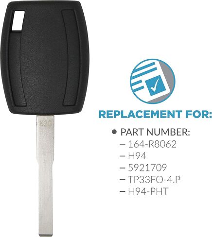 Keyless2Go Replacement for New Uncut 80 Bit Transponder Ignition Car Key H94 (2 Pack) in Saudi Arabia
