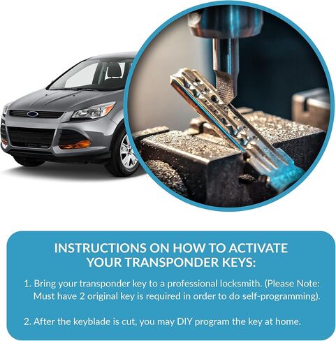 Keyless2Go Replacement for New Uncut 80 Bit Transponder Ignition Car Key H94 (2 Pack) in Saudi Arabia